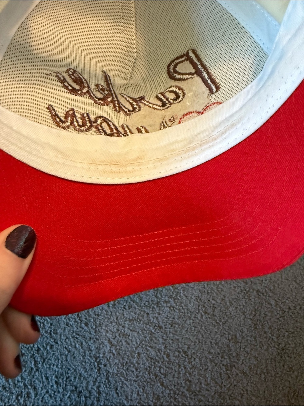 Parke Official "Parke Loves You" Valentine's Day ball cap in white and red. - Picture 3 of 4